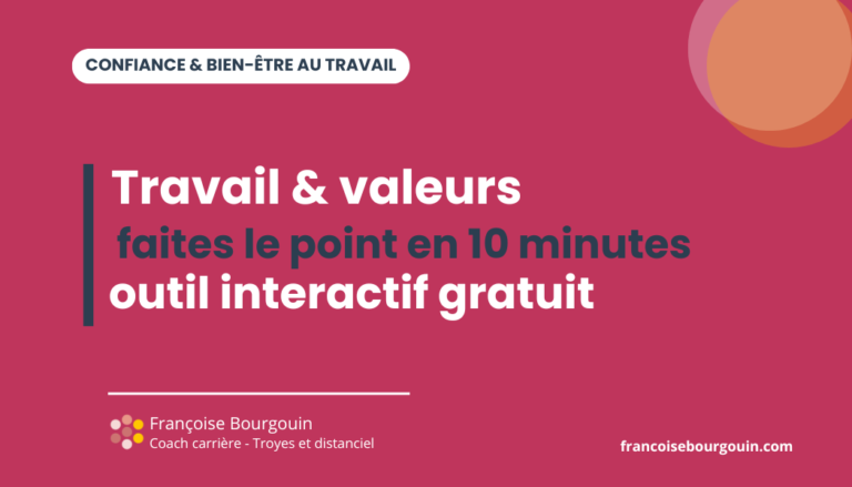 Désalignement valeurs professionnelles — outil interactif gratuit Françoise Bourgouin coach de carrière